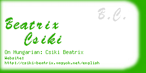 beatrix csiki business card